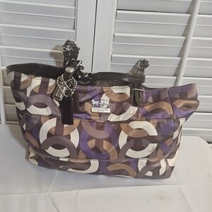 Coach Purple Brown and Cream Geometric Tote FINAL OFFER WILL NOT GO LOWER